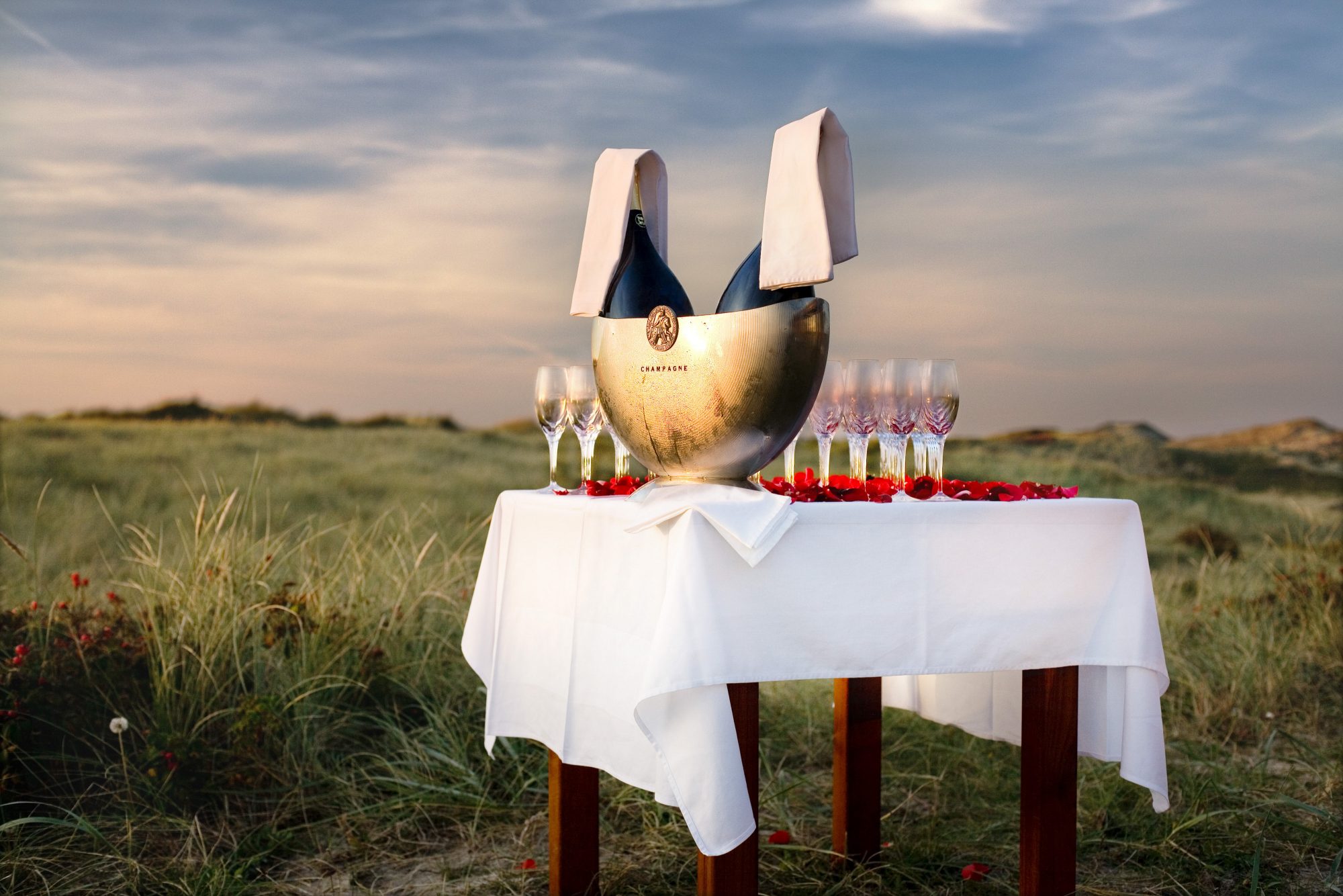 champagner-flaschen-tisch-kübel-glaeser-festlich-natur